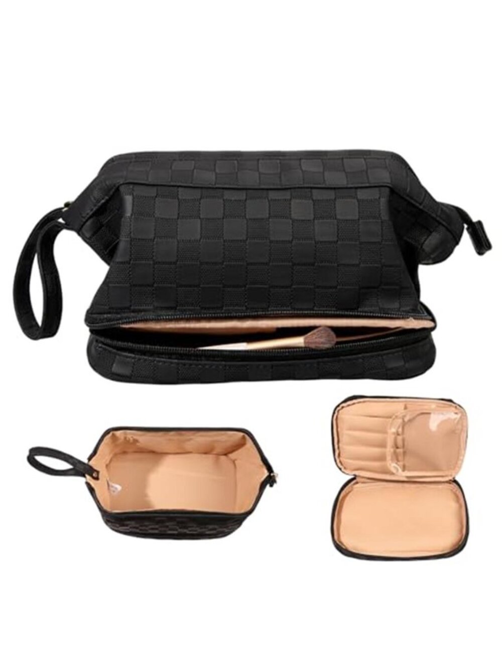 Large Makeup Bag Travel Cosmetic Organizer PU Leather Waterproof Case Tote